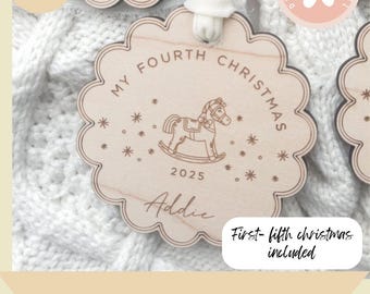 SVG Baby's First Christmas Ornament, First Christmas Ornament, Minimalistic Ornament, Svg File for Laser Makers, Commercial SVG,