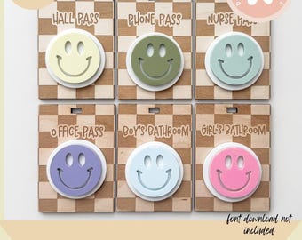 SVG Retro Hall Passes, Teacher Hall Pass Digital File, SVG File For Laser Makers, Commercial svg,