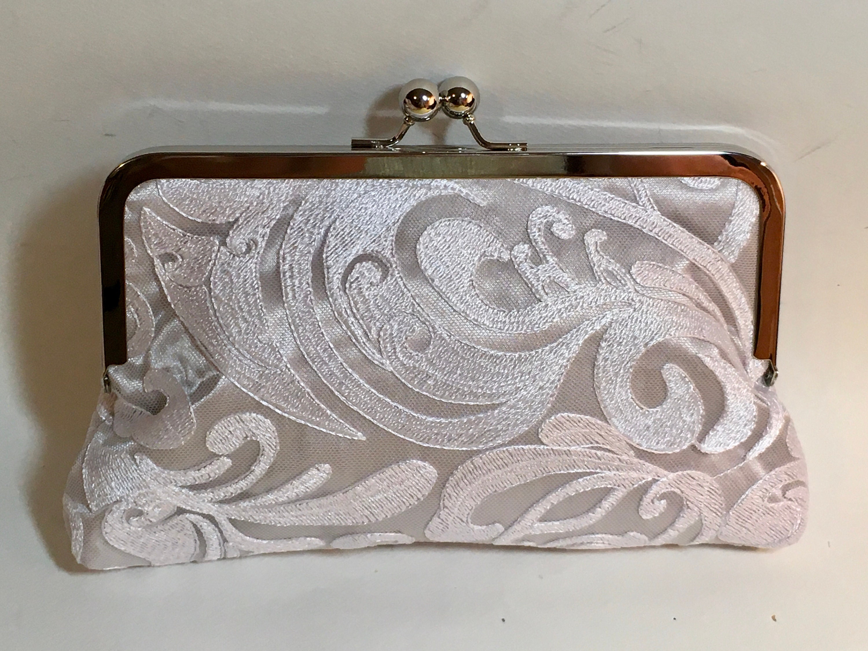 Champagne Bridal Clutch Champagne with Embroidered Lace Etsy