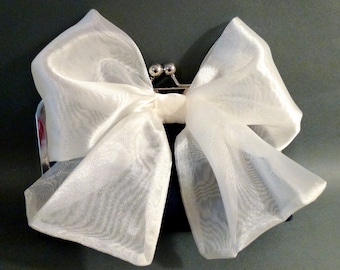 Bridesmaid Clutch Organza Bow on Silk Clutch Customize