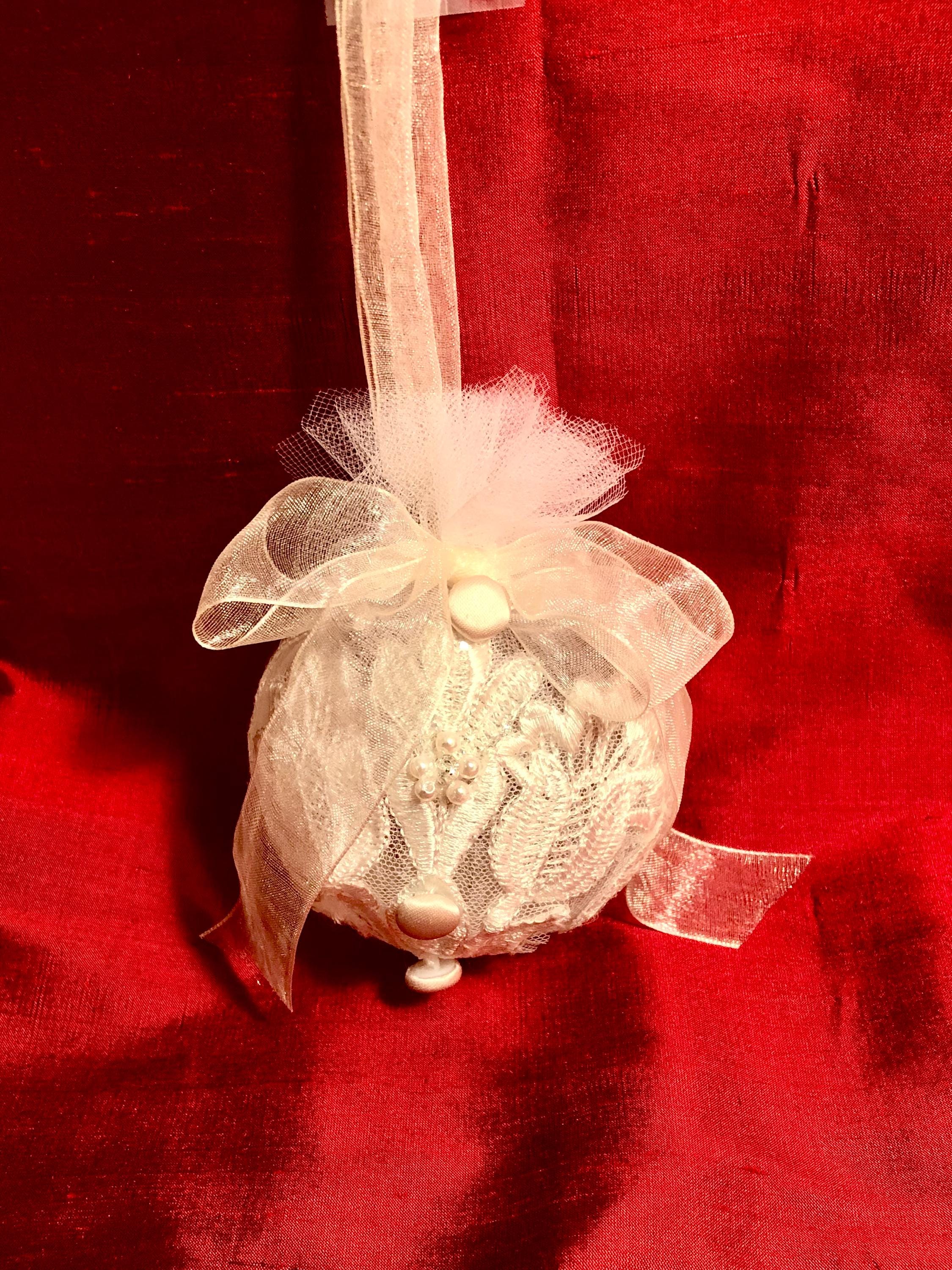 Christmas Ornaments Made Out of Wedding Dress - Etsy