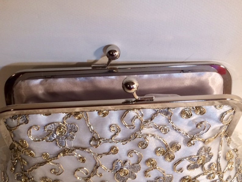 Bridal Clutch Gold Silver Metallic Brocade Bridesmaid Clutch Etsy
