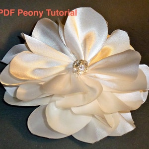 DIY Fabric Satin Peony Rose Flower Tutorial  - 2 variations