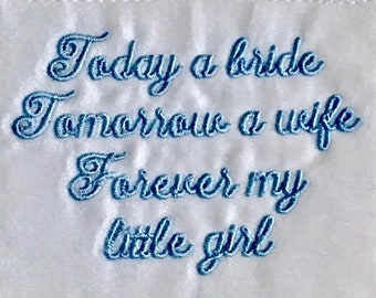 Custom Embroidery Label for Bridal Clutch or Bridesmaid Clutch