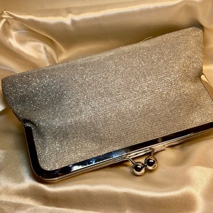 Bridal Clutch or Bridesmaid Clutch Silver Glitter Clutch Customize