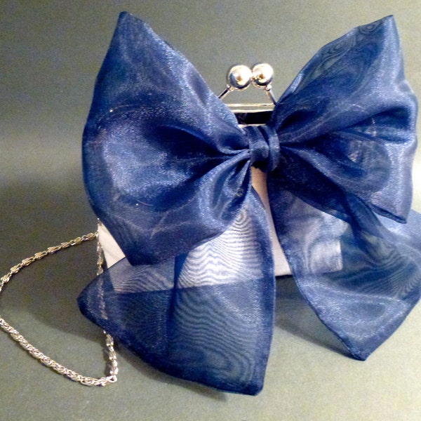 Flower Girl Clutch with Large Organza Bow Clutch in Silk Dupioni CUSTOMIZE