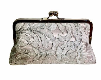 Bridal Clutch SilverEmbroidered Lace Clutch