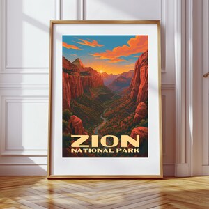 verticales mates du parc national de Zion | Superbe oeuvre d'art murale nature pour les randonneurs et décoration de voyage | Cadeau écologique pour les amateurs de plein air