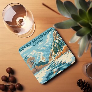 Rocky Mountain National Park Cork Coaster | Travel Souvenir | Durable Absorbent | Drinkware | Home Decor | Handmade | Nature Lover Gift