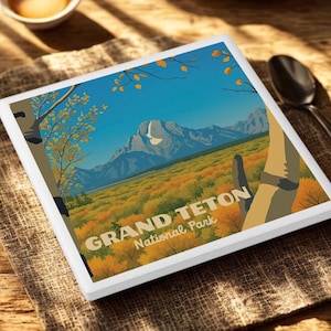 Grand Teton National Park Keramik-Untersetzer - Rustikale Berg Getränke Untersetzer, Natur inspiriert Wohnkultur, perfektes Geschenk für Outdoor-Liebhaber