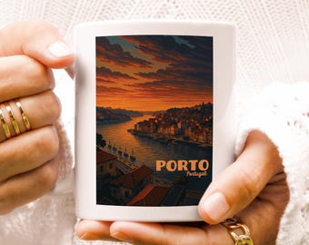 Porto Portugal Cityscape Ceramic Coffee Mug | Nature Inspired Drinkware | Adventure Gift | Travel Lover Gift | Home Decor