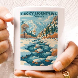 Rocky Mountains Colorado Mug | Coffee Cup | Travel Souvenir | Outdoor Adventure Gift | Scenic Nature Lovers Gift | Durable | Road Trip Decor