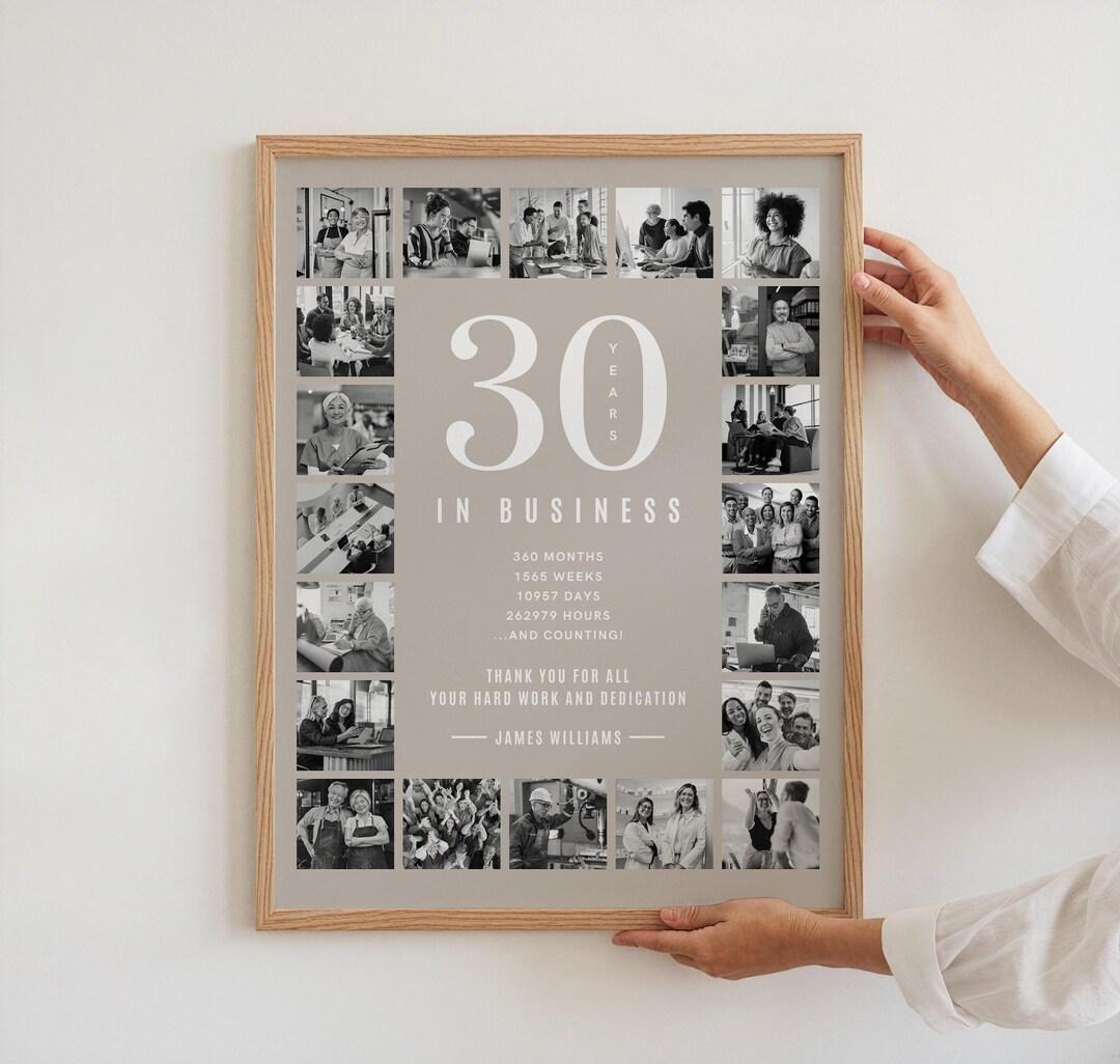 30th Business Anniversary Photo Collage Gift (digital Download