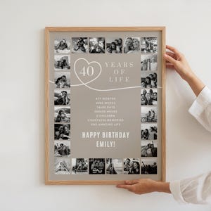 Poster des 40 raisons pour lesquelles nous vous aimons — Modèle imprimable, cadeau de 40e anniversaire pour lui, décoration de 40e anniversaire personnalisée, modifiable