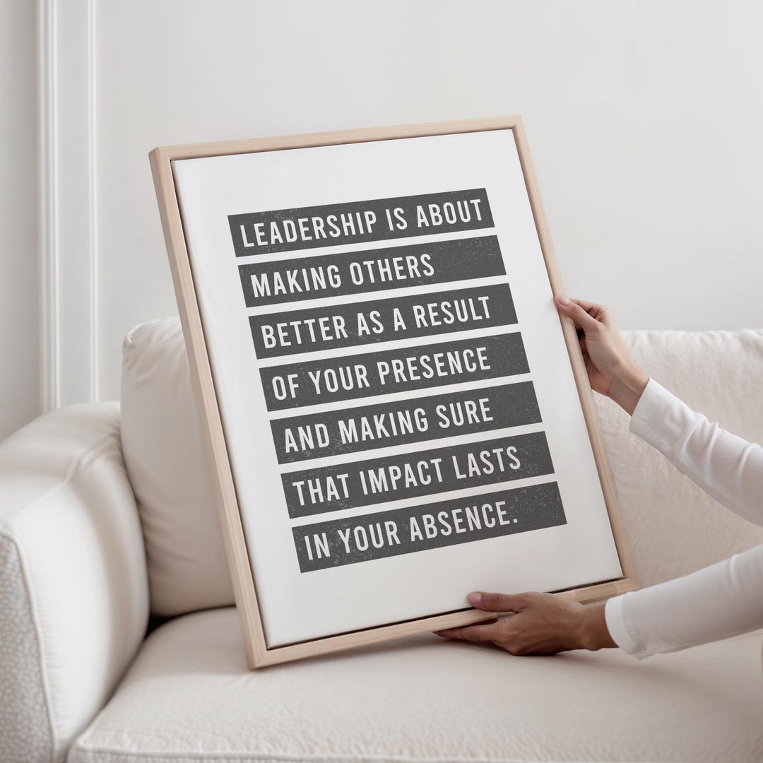 Minimalist Leadership Quote Print — Motivational Office Wall Art ...