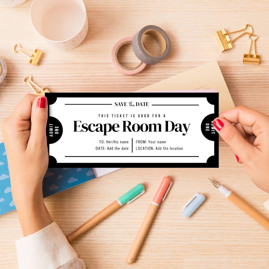 Editable Escape Room Gift Voucher: Printable Adventure Coupon (instant ...