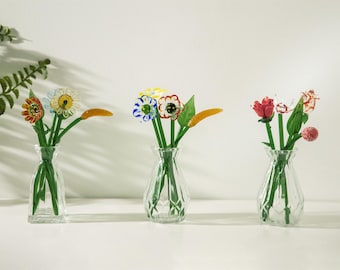 Ramo de flores de vitral: elegante decoración para el hogar hecha a mano