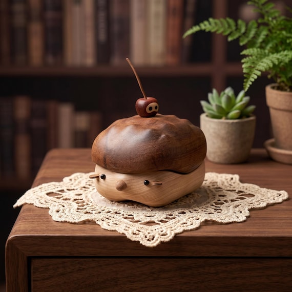 A fully hand-carved wooden hedgehog that moonlights as a secret storage box — the 'I've never seen this before' factor is real.