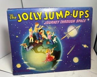 Rare Pop-up Book Illustrated, The Jolly Jump-Ups Vintage children’s book- Journey Through Space