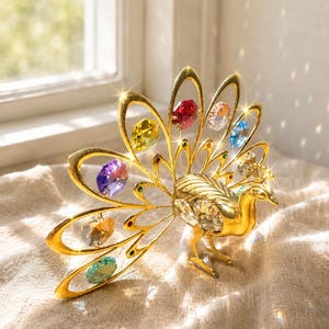 Peacock Crystal Figurine Swarovski - Etsy