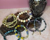 Clear Quartz Charm Bracelet – Gemstone Beaded Bracelet, Gold Plated