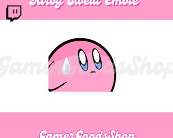 Kirby Sweat Emote for Twitch Streams, Discord, Emotes
