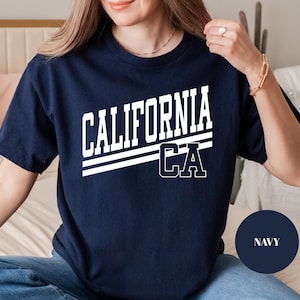 California Shirt CA Varsity Graphic Tee West Coast Travel Top Retro College Style T Shirt California Lover Outfit Vacation Tourist Gift Tee