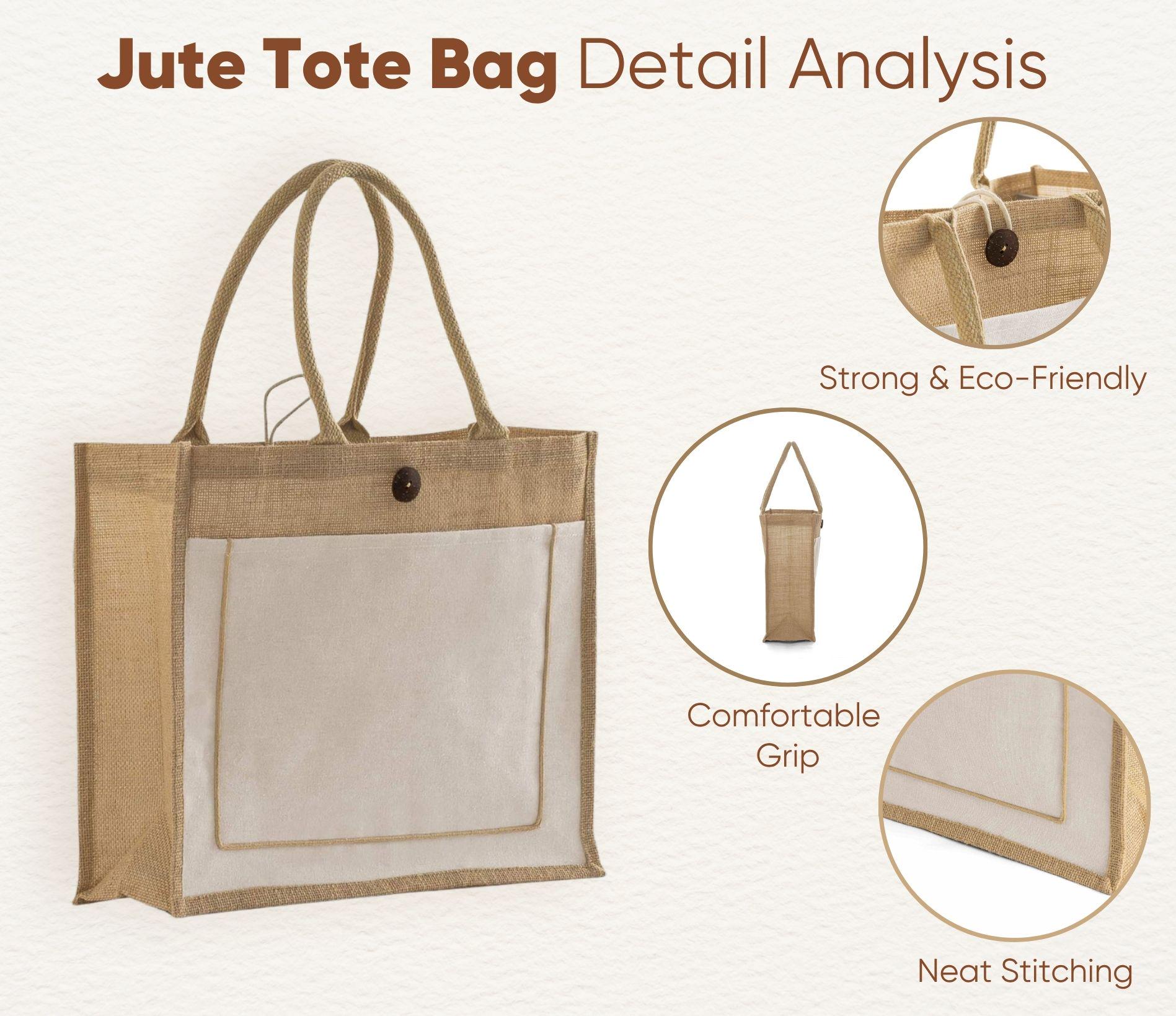 Grandma Tote Bag: Jute Canvas, Travel Ready - Reusable and Sturdy