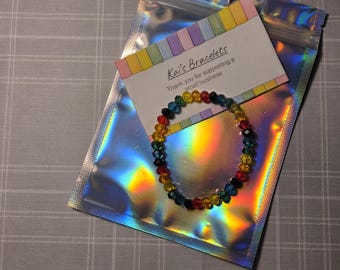 Pulseira de contas com apanhador de sol arco-íris