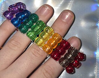 Pulseira de punho arco-íris ~{feita à mão}~