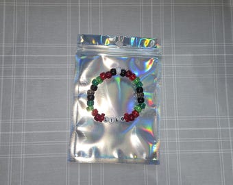 Lilo ~{feito à mão}~{pulseira de contas de pônei}~