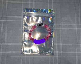 Customizable Minnie Mouse themed bracelet ~{Handmade}~{Pony beaded bracelet}~