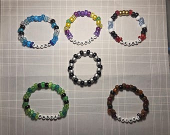 Pulseiras da amizade com tema Enrolados ~{pulseiras de contas de pônei}~ ~{feitas à mão}~