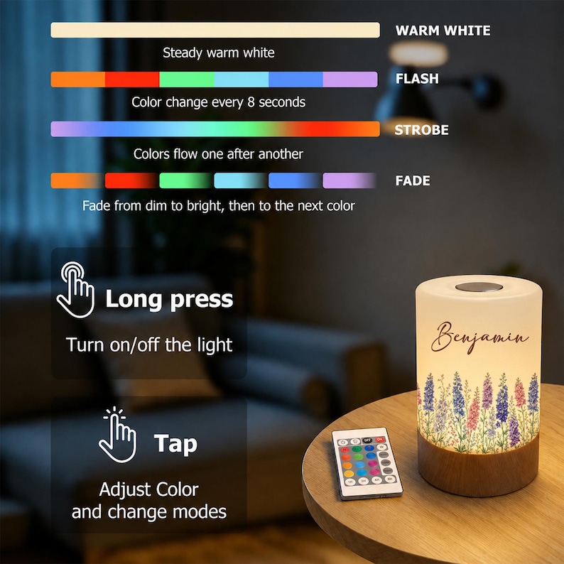 Birth Control Color Pages Personalized Birth Flower Night Light, Name Touch Control Dimmable LED ...
