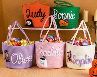 Personalized Halloween Basket, Trick or Treat Bag, Halloween Party, Party Decorations, Personalized Gift, Kids Halloween Gift, Gift for Kids
