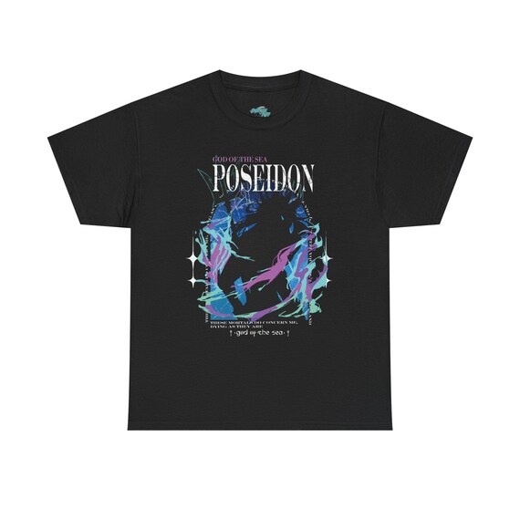 Poseidon Graphic Tee, Unisex Cotton T-Shirt, Greek Mythology Shirt, Streetwear, Casual wear