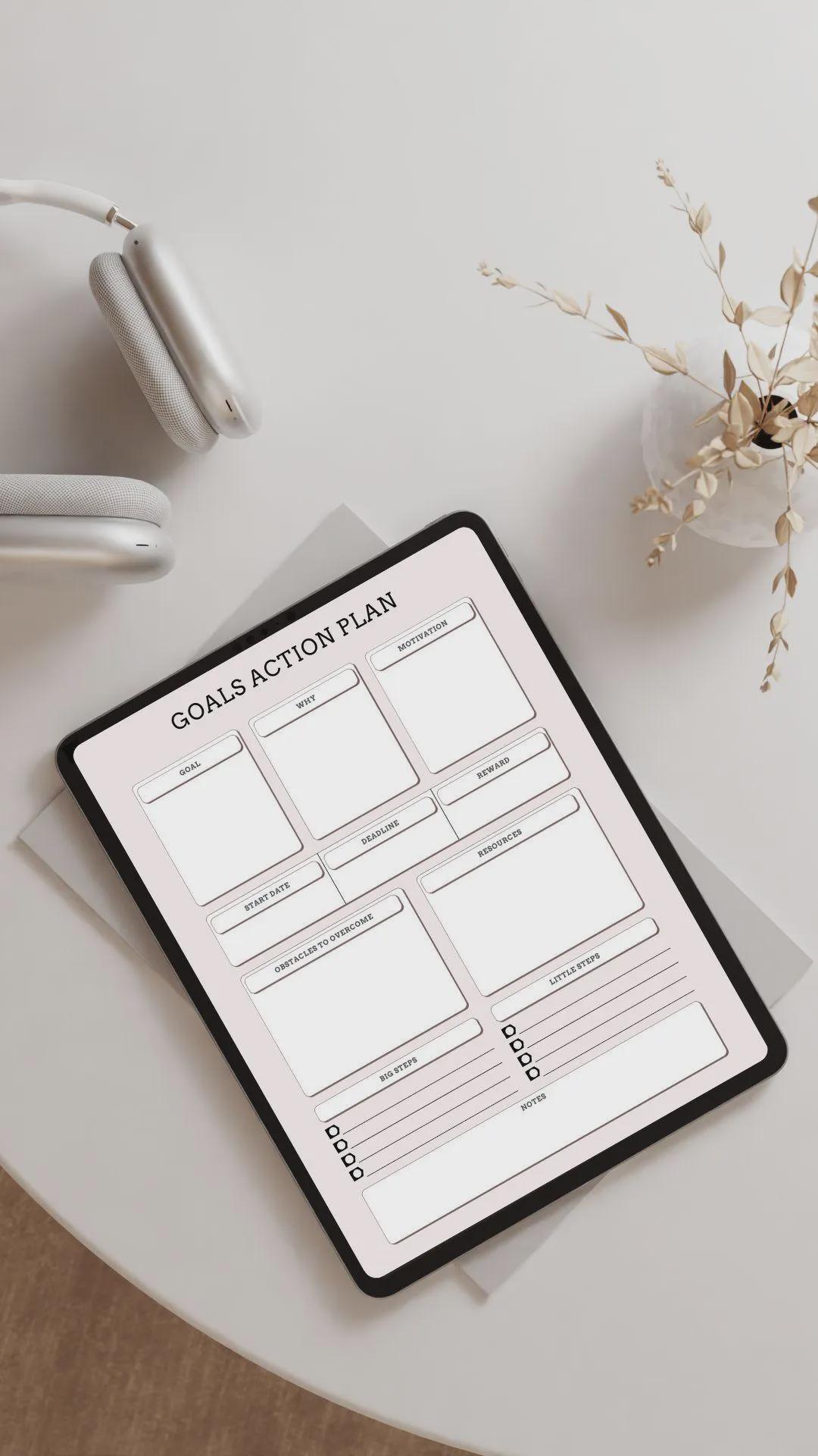 2025 Goal Planner: SMART Goals, Monthly Habit Tracker (printable PDF ...