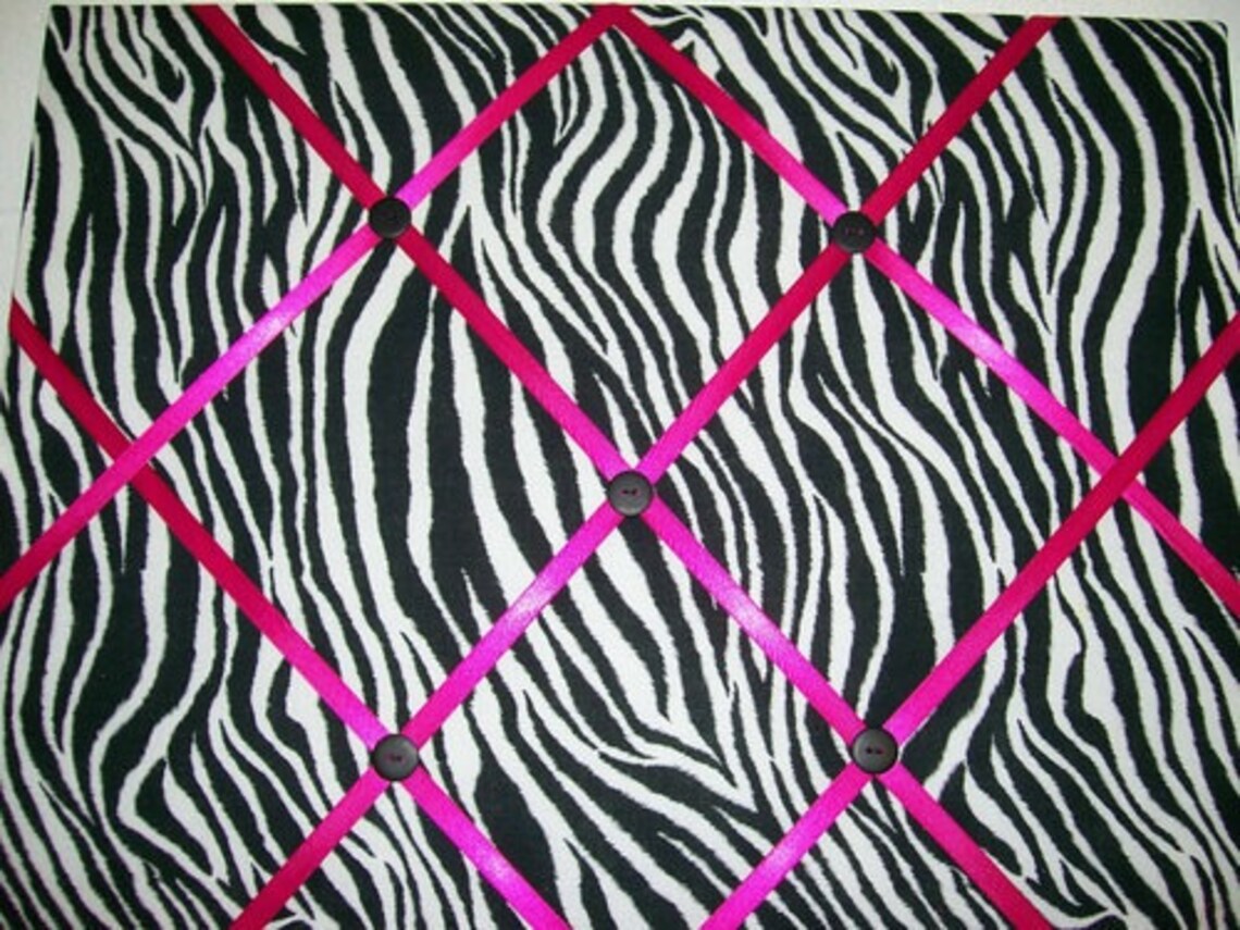 Zebra Fabric Photo Memory Board Your Choice of Ribbon and Etsy
