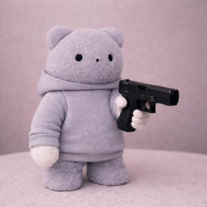 3D printed Toy Gun Prop, generic Vinyl Doll accessory plush toys 17cm afbeelding 3