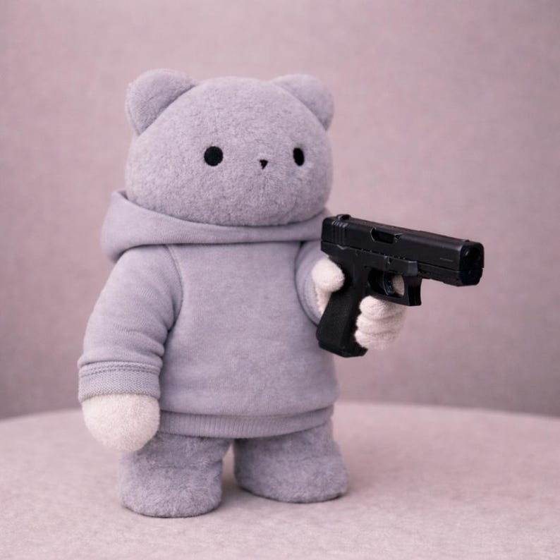 3D printed Toy Gun Prop, generic Vinyl Doll accessory plush toys 17cm afbeelding 3