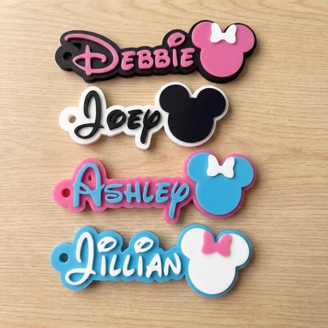 Monogram Disney Key Rings Custom Disney Name Keychain | 3D Printed Bag Tag, Backpack Charm ...