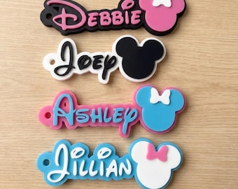 Custom Disney  Name Keychain | 3D Printed Bag Tag, Backpack Charm Personalized key ring