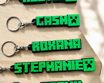 Personalized Pixel Block style Name keychain |  Bag Tag |Backpack Charm | Water Bottle Gift