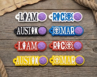 Personalized Pirate Anime Name Keychain – Custom Manga Adventure Tag, Fruit Emblem