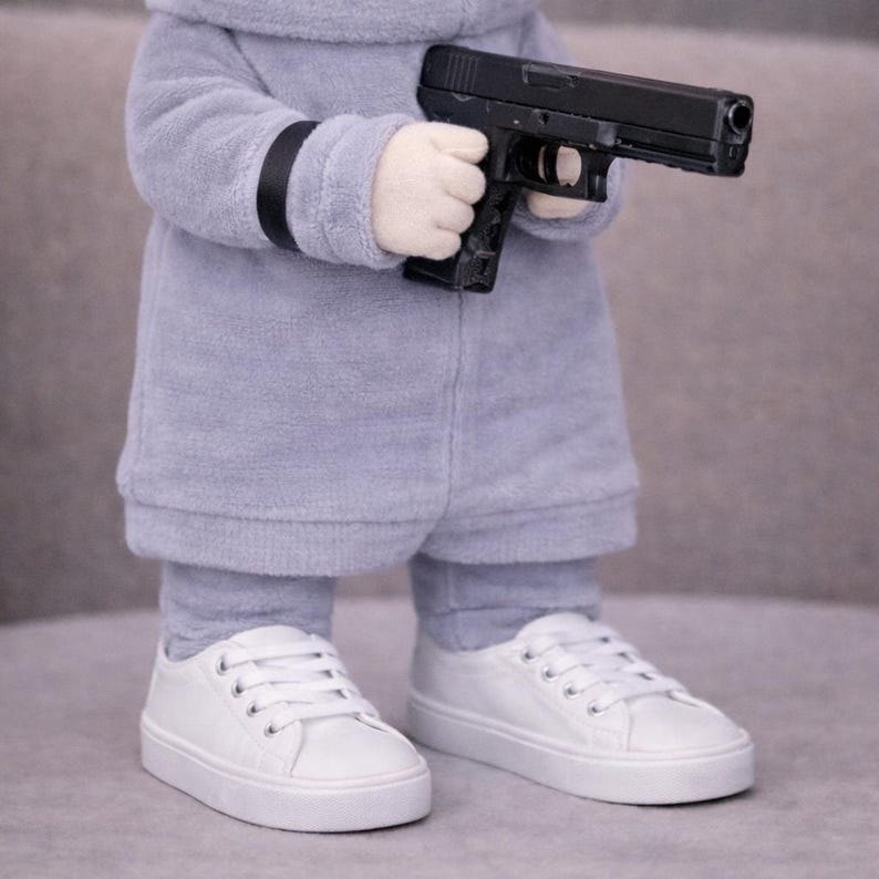 3D printed Toy Gun Prop, generic Vinyl Doll accessory plush toys 17cm afbeelding 4