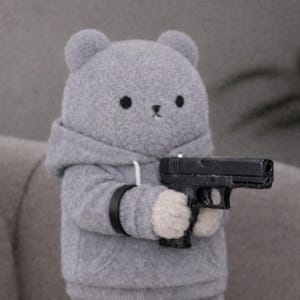 3D printed Toy Gun Prop, generic Vinyl Doll accessory plush toys 17cm afbeelding 1
