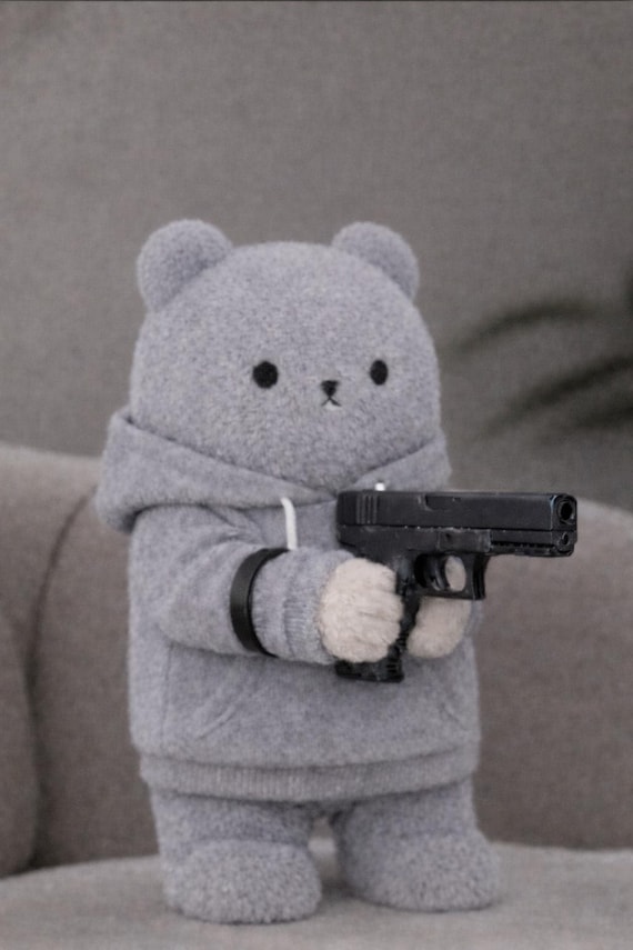 3D printed Toy Gun Prop, generic Vinyl Doll accessory plush toys 17cm