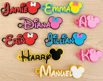 Custom Disney Name Keychain Personalized | 3D Printed Bag Tag, Backpack Charm
