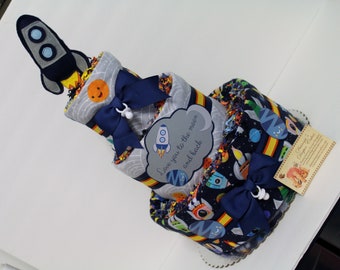 rocket diaper cake
