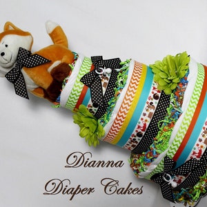 Fox Baby Diaper Cake Shower Gift or Centerpiece